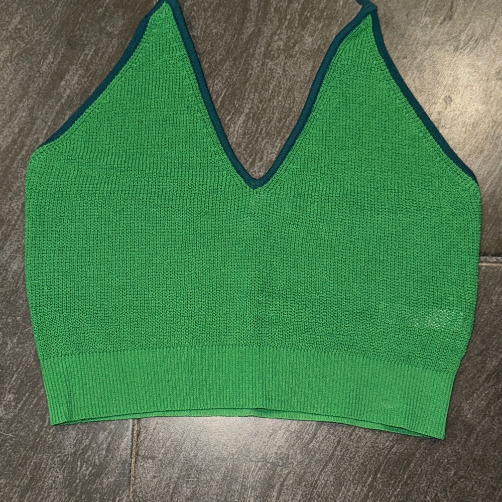Free People Out and About Green Solid Halter Top - Picture 6 of 12